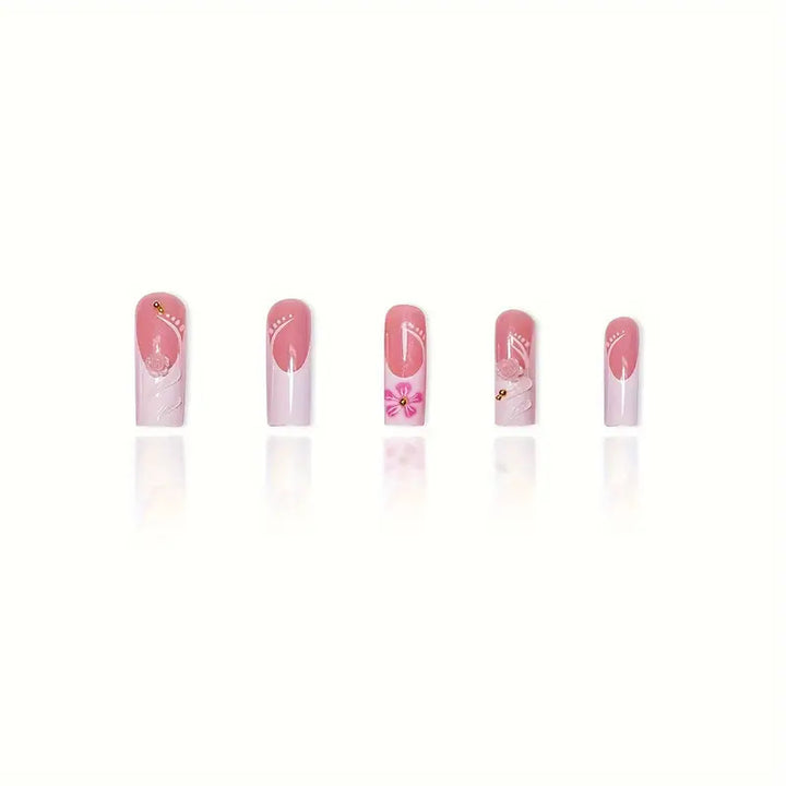 Decorative 3D Floral Acrylic Nail Extensions Stornfield