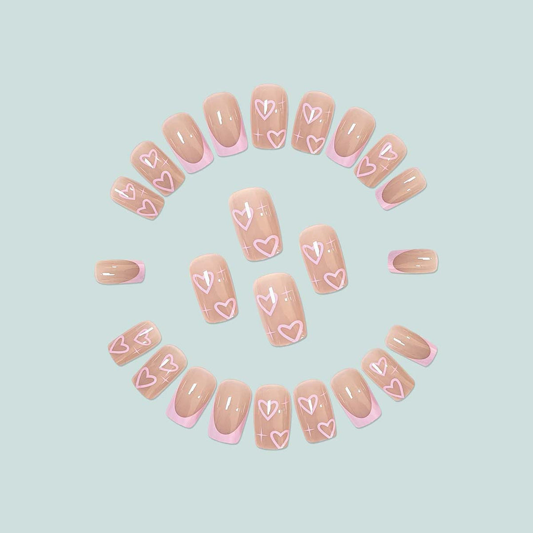 Artistic acrylic nails with heart design Stornfield