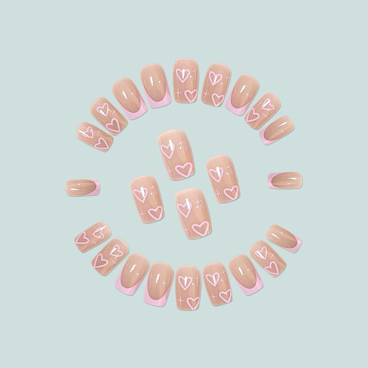 Artistic acrylic nails with heart design Stornfield