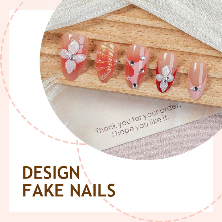 Creative nail art set with elegant flower designs and glitter accents Stornfield