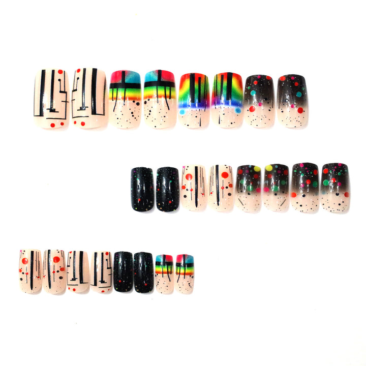 Artistic Neon Acrylic Nail Art Stornfield