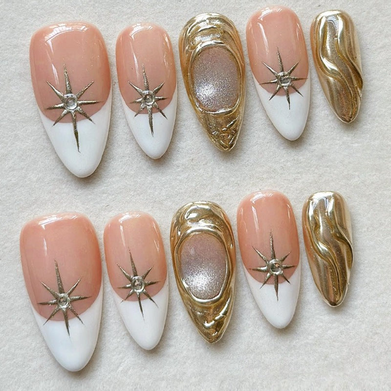 Acrylic nail set with luxurious flower decorations Stornfield