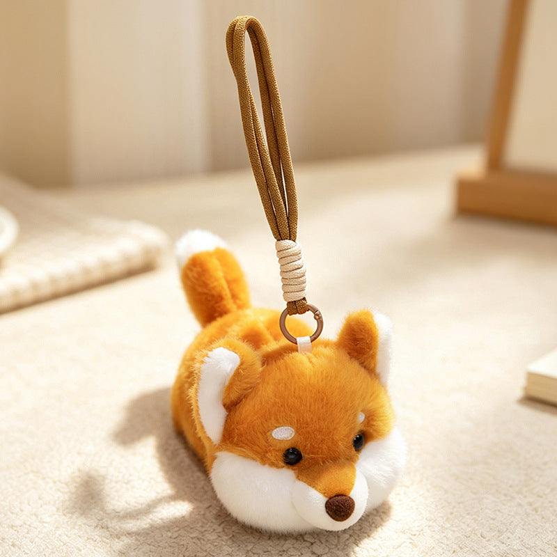 Plush Fox Bag Charm Keychain with Wrist Loop and Soft Faux-Fur Stornfield