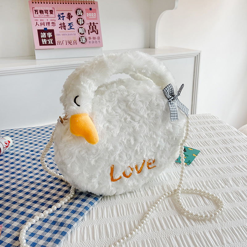 Cute Plush Animal-Themed Crossbody Bag
