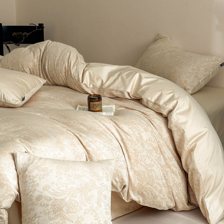 Reversible Printed Duvet Cover Set with Sateen-Feel Pillowcases