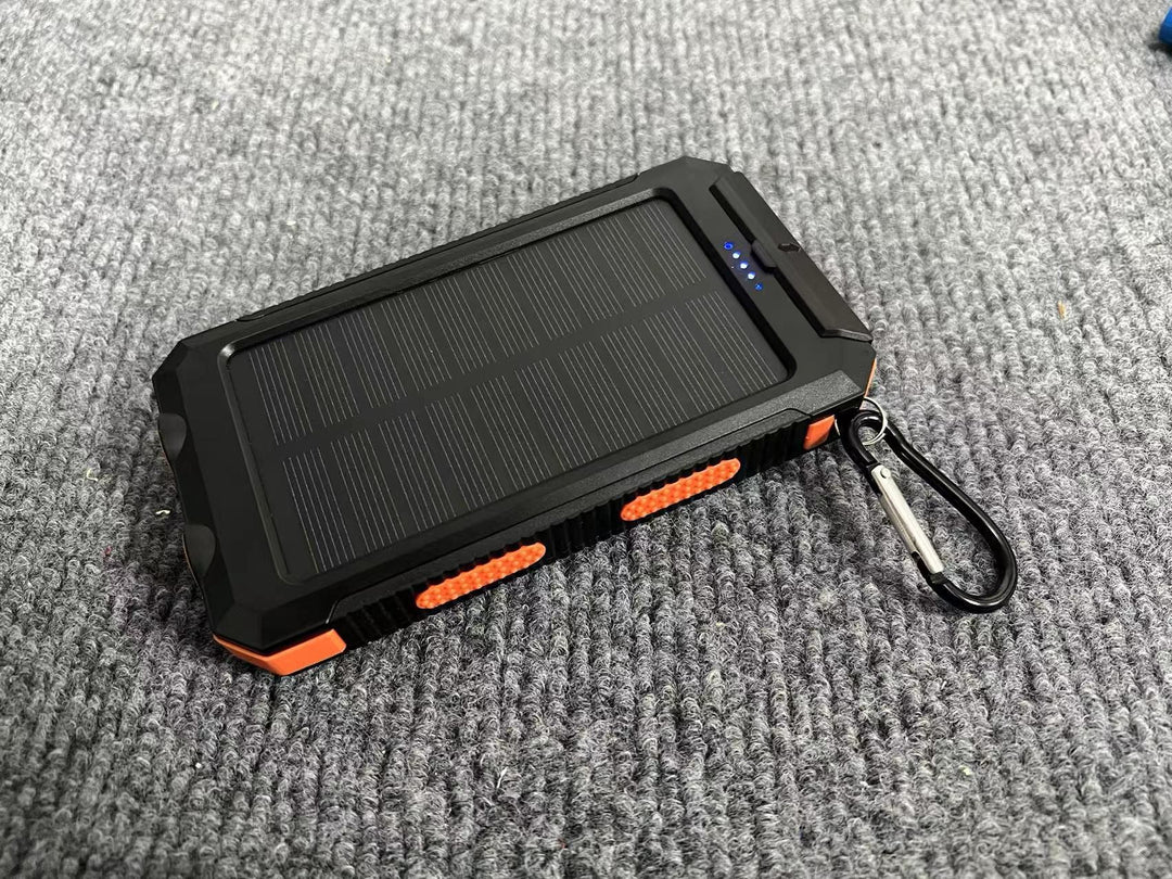Portable solar power bank with integrated charging plug function Stornfield