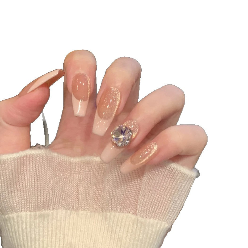Press-On Nail Set with Elegant Glitter and Crystal Accents Stornfield