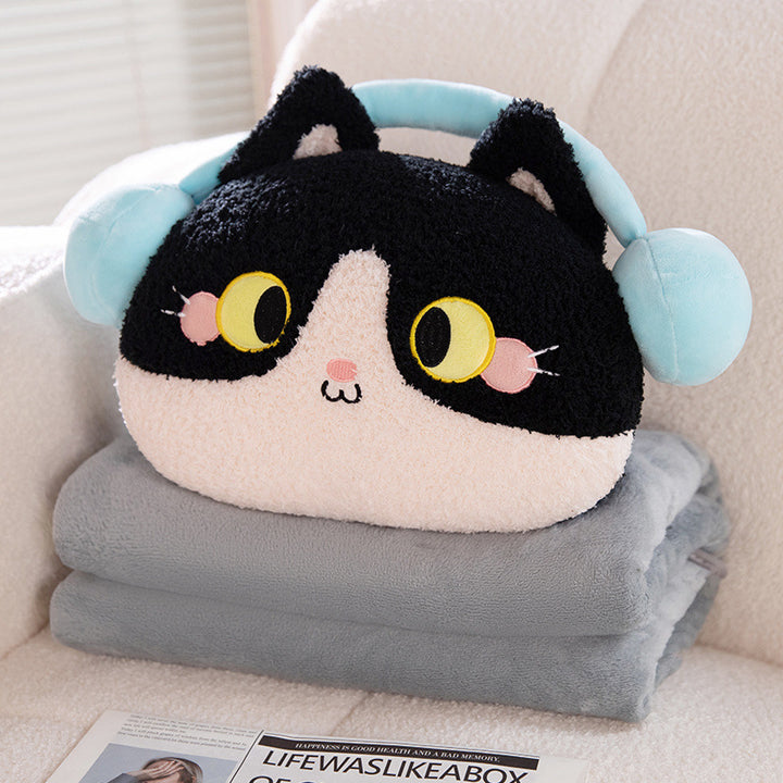 Cushion in cat shape with headphone design Stornfield