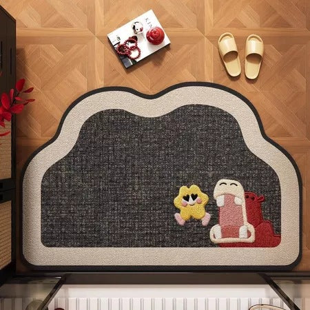 Plush Cat-Themed Bath Mat