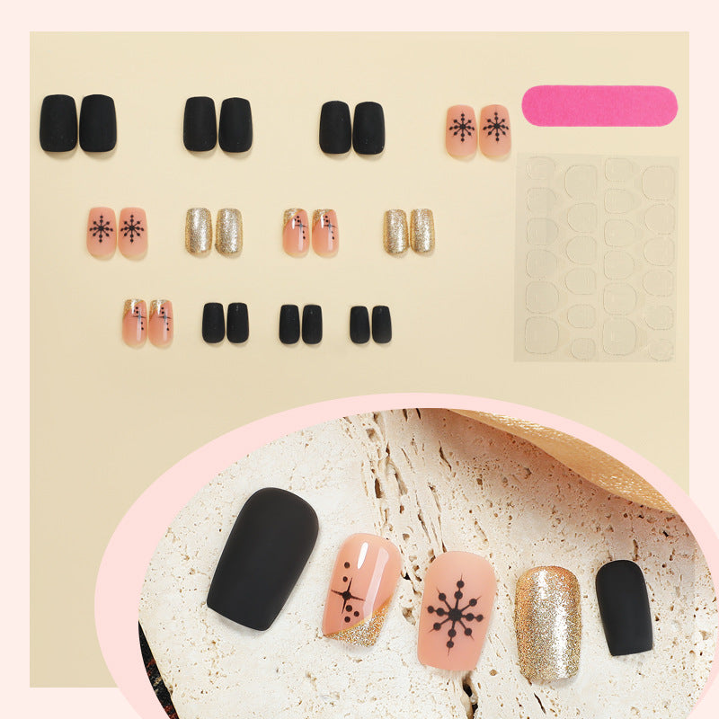 Decorative Snowflake and Glitter Press-On Nail Set Stornfield