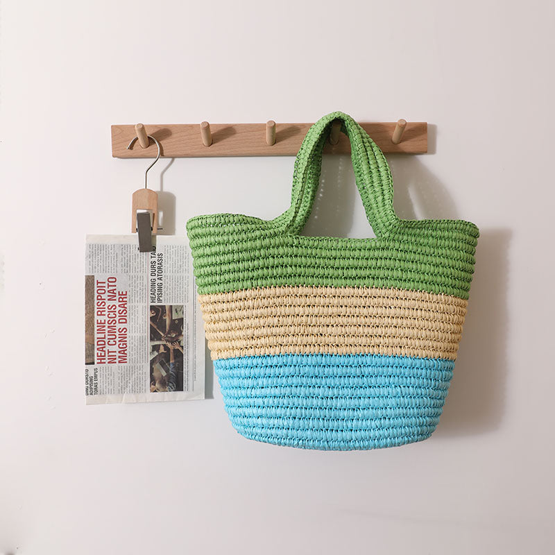 Handcrafted Durable Beach Bag with Cheerful Zigzag Pattern Stornfield