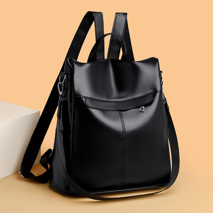 Versatile Structured Leather Backpack Stornfield