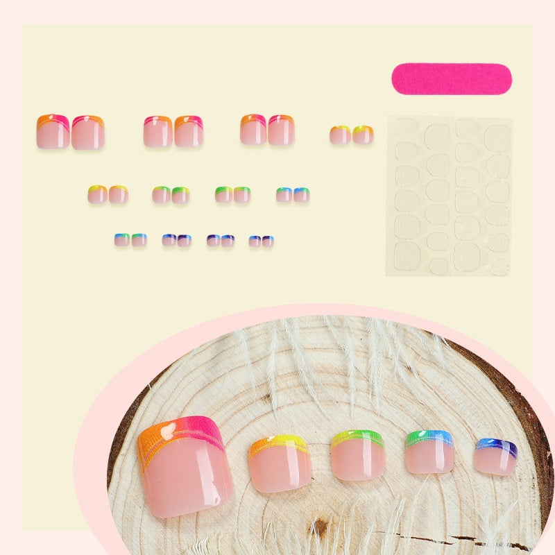 Artificial nail set with colorful accents and stylish design Stornfield