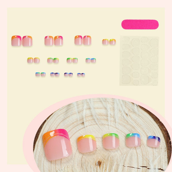Artificial nail set with colorful accents and stylish design Stornfield