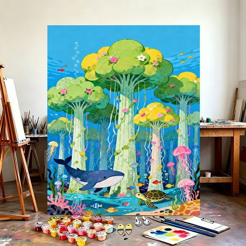Underwater Fantasy Scene Canvas Art Print Stornfield