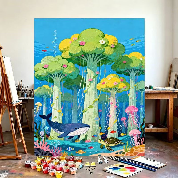 Underwater Fantasy Scene Canvas Art Print Stornfield