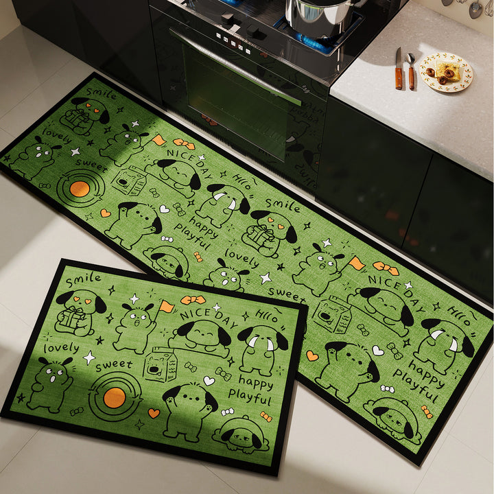 Playful Cartoon-Themed Kitchen Mat