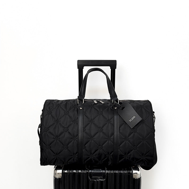 Quilted Multi-Compartment Travel Duffel Bag
