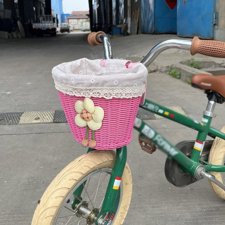 Floral-Embellished Bicycle Basket Stornfield