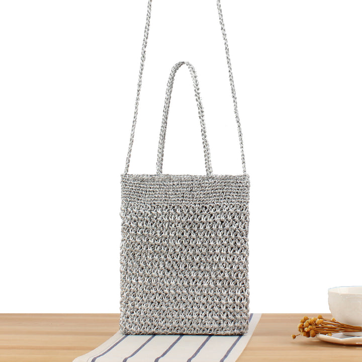 Shoulder bag made of hand-knotted natural material with fine texture Stornfield