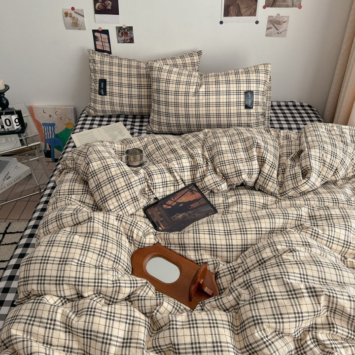Premium Plaid Cotton Comforter Set