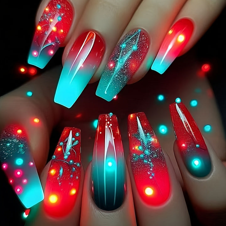 Artificial nails with luminous gradient design Stornfield
