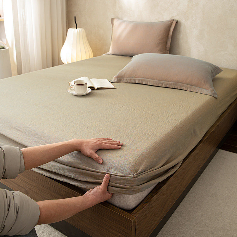 Deep-Pocket Micro Houndstooth Stretch Fitted Mattress Sheet with Strong Elastic