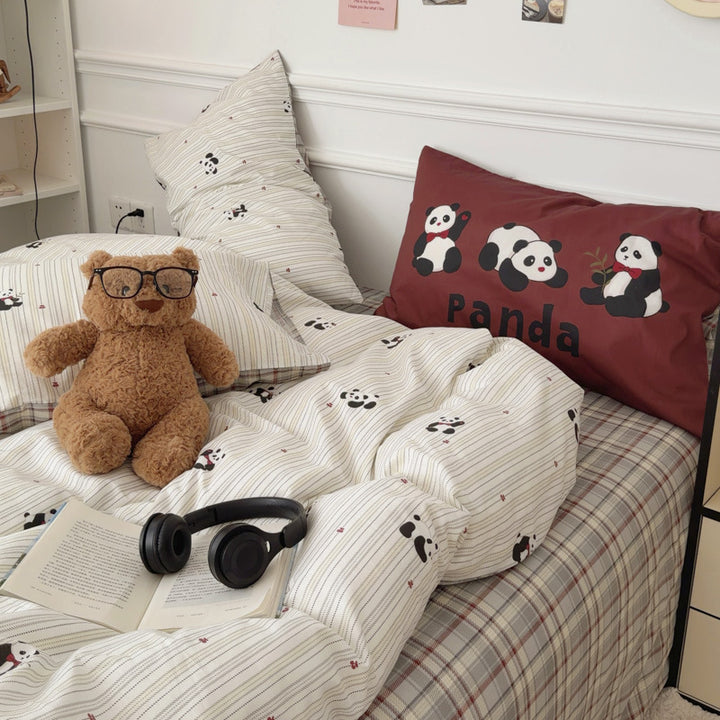 Cute Panda-Themed Bedspread Set