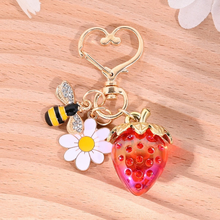 Keychain with Fruity Strawberry Design Stornfield