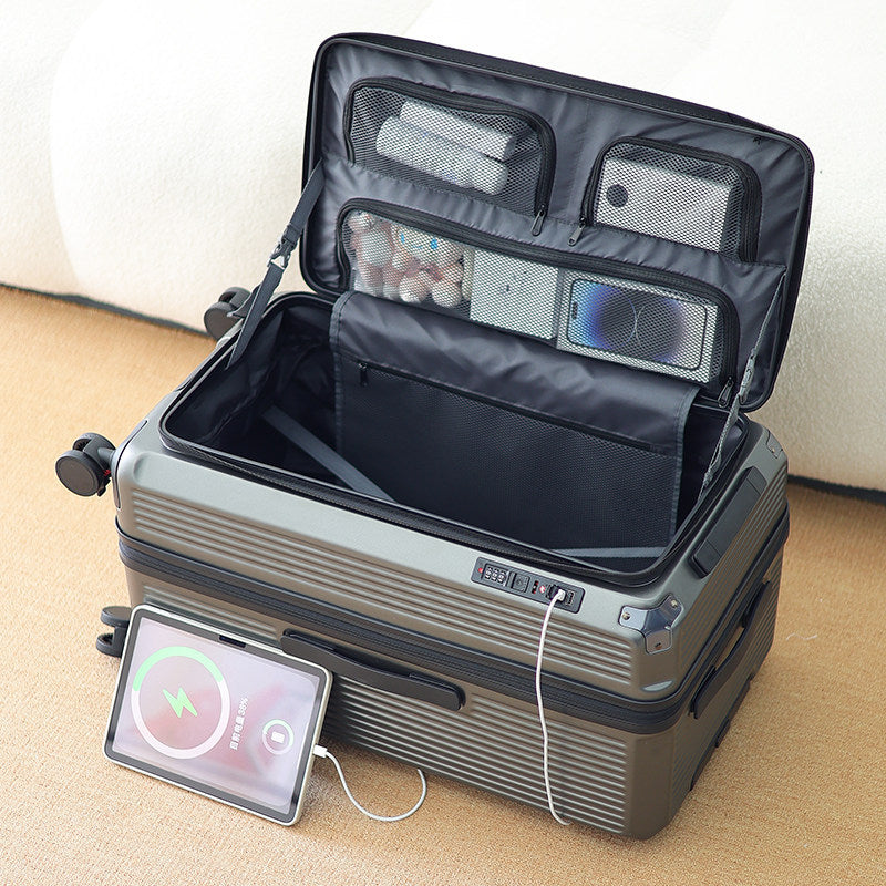 Men's Smart Multi-Compartment Hard Shell Travel Suitcase Stornfield