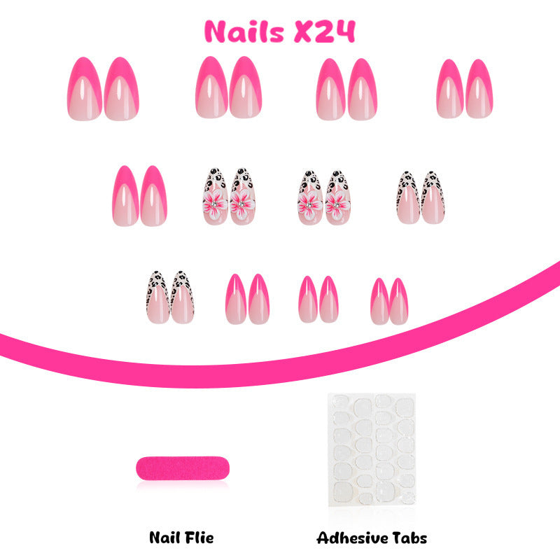 Creative nail art set with floral leopard design Stornfield