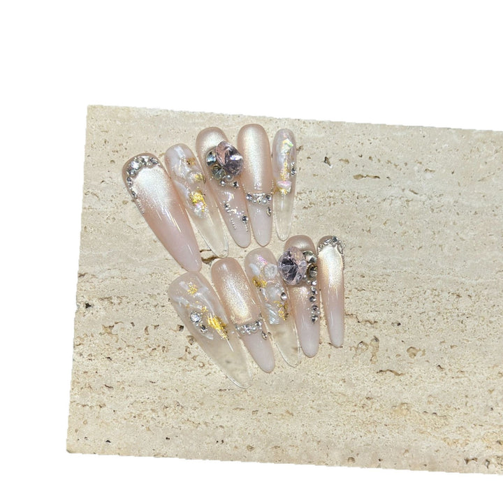 Glamorous Stiletto Press-On Nail Set with Rhinestone Embellishments Stornfield