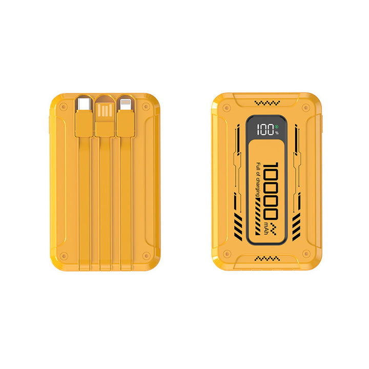 Power bank with integrated charging cables and digital charge level indicator Stornfield