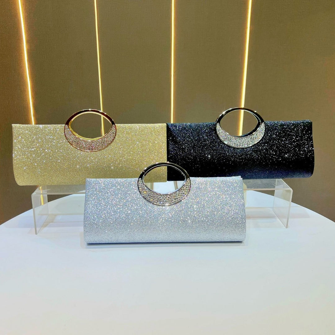 Sparkling Rhinestone-Accented Evening Clutch
