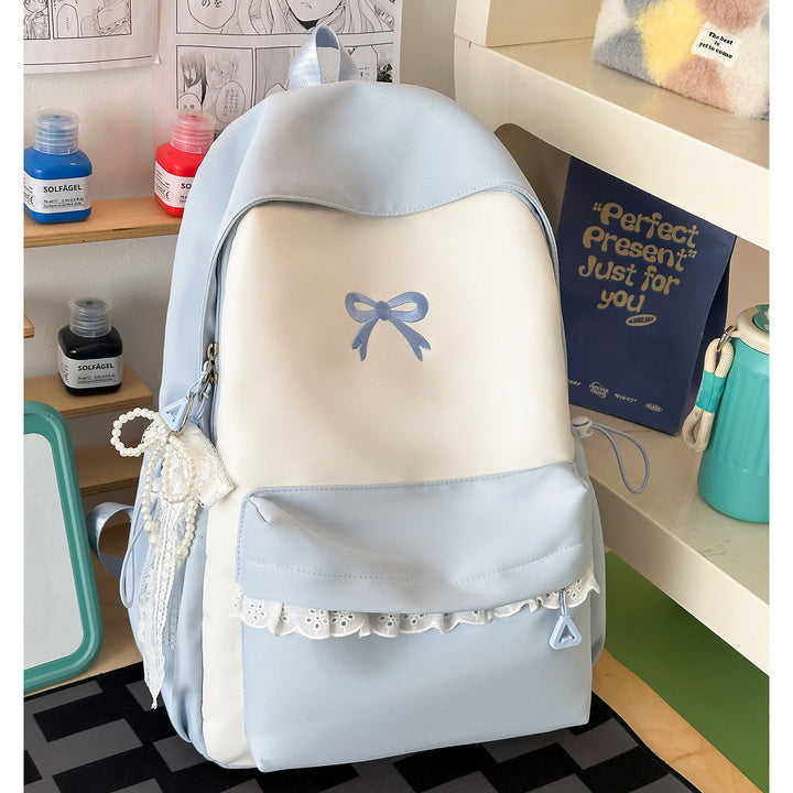 Decorative Bow-Embellished Casual Backpack Stornfield