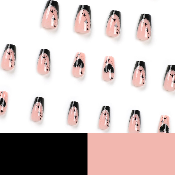 Artful Nail Extensions with Elegant Glitter Details Stornfield