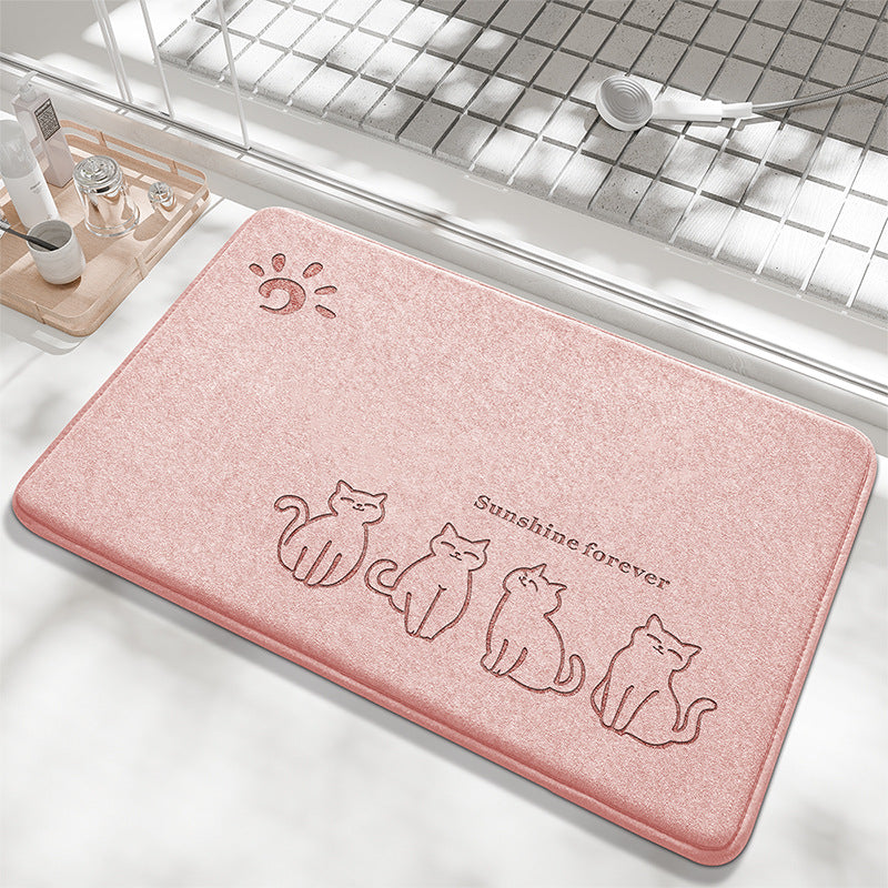 Playful Bunny Design Bath Mat Stornfield