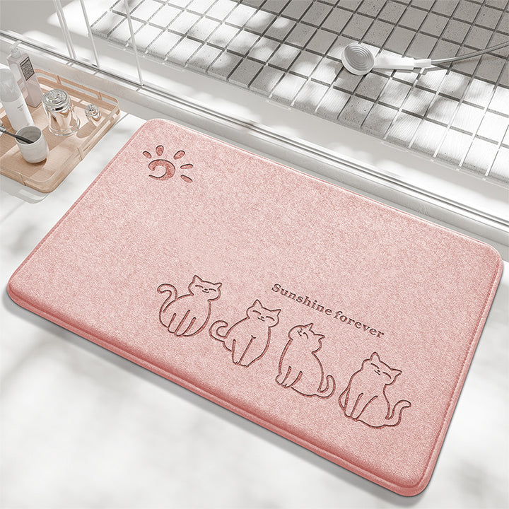 Playful Bunny Design Bath Mat Stornfield