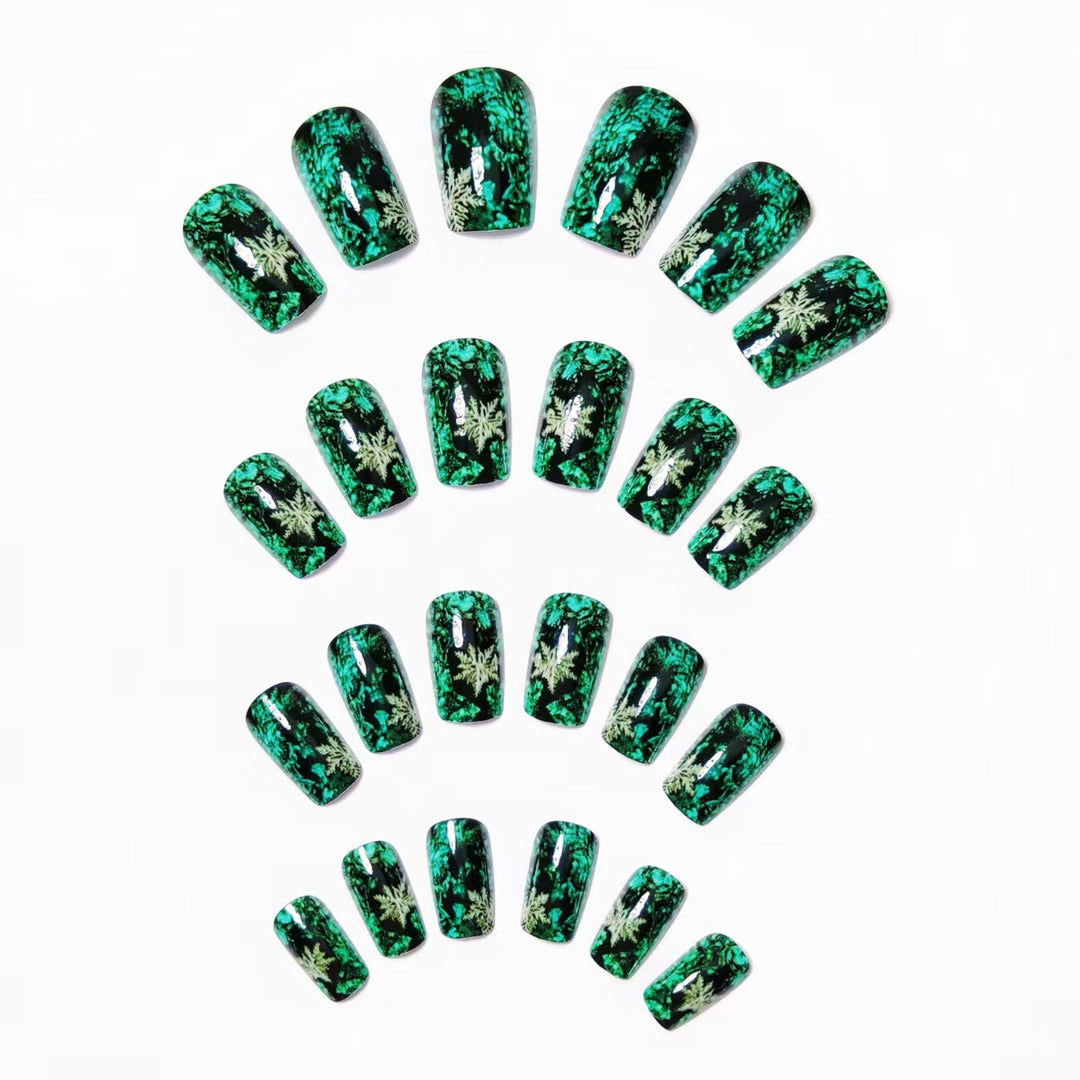Creative artificial nails with a winter snowflake design Stornfield