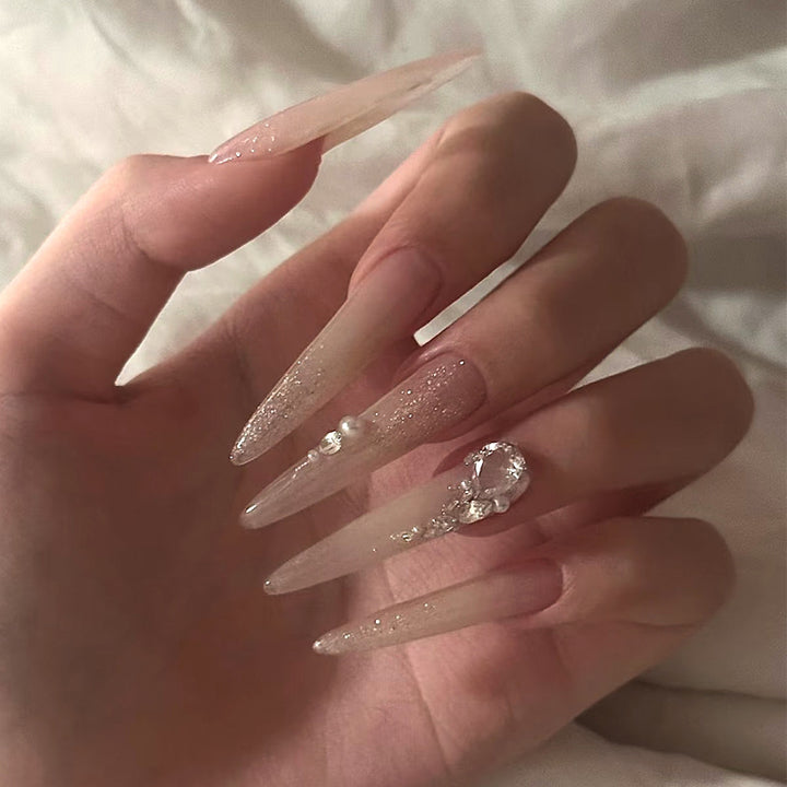 Premium Stiletto Press-On Nails with Rhinestone Accents Stornfield