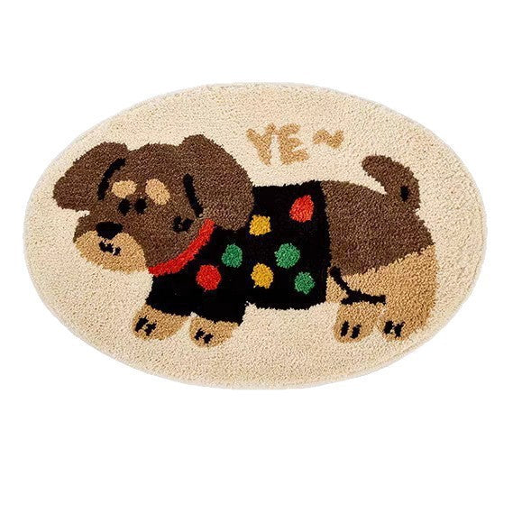 Cartoon Dog-Themed Bath Mat