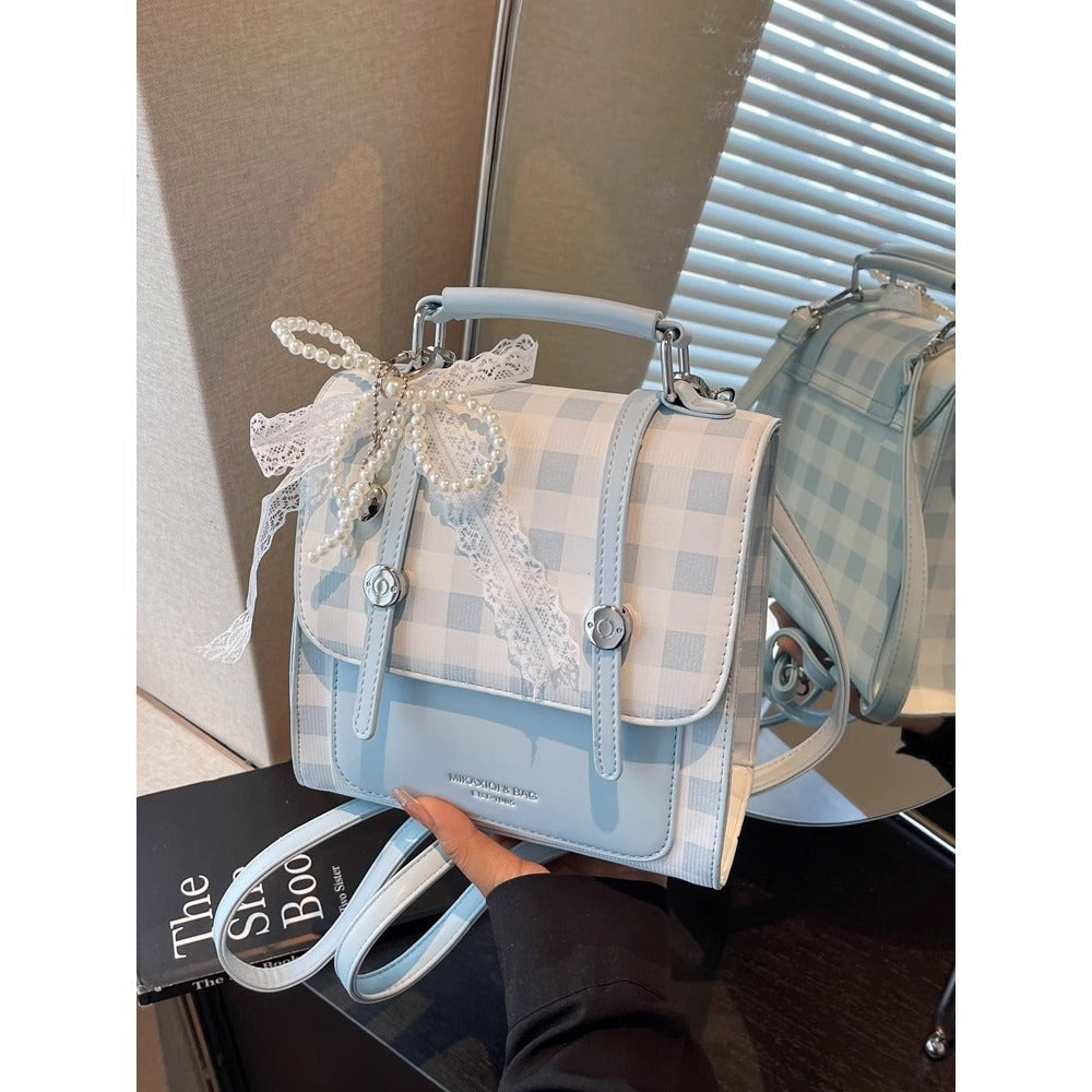 Vintage-Style Checkered Crossbody Bag Stornfield