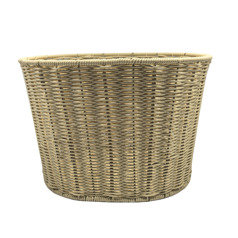 woven rattan front bicycle basket with universal handlebar mount Stornfield