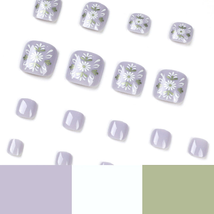 Artistic toenail design with elegant floral design Stornfield