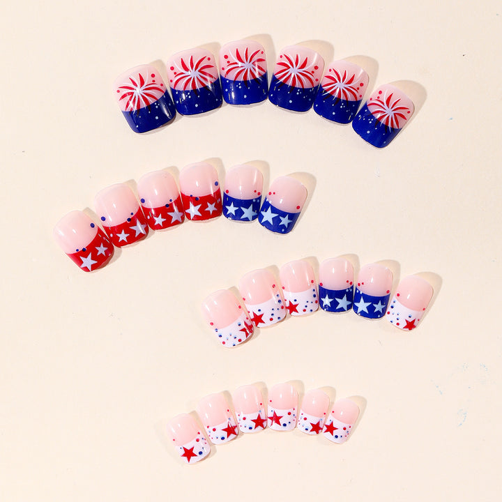 Patriotic Themed Gel Nail Art Extensions Stornfield