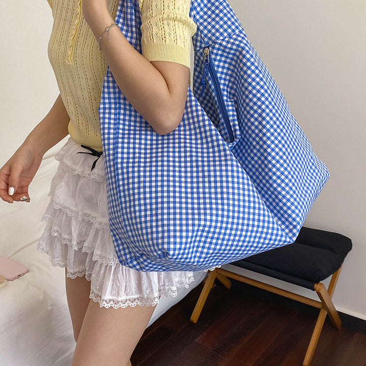 WoGingham Print Slouchy Shoulder Bag Stornfield