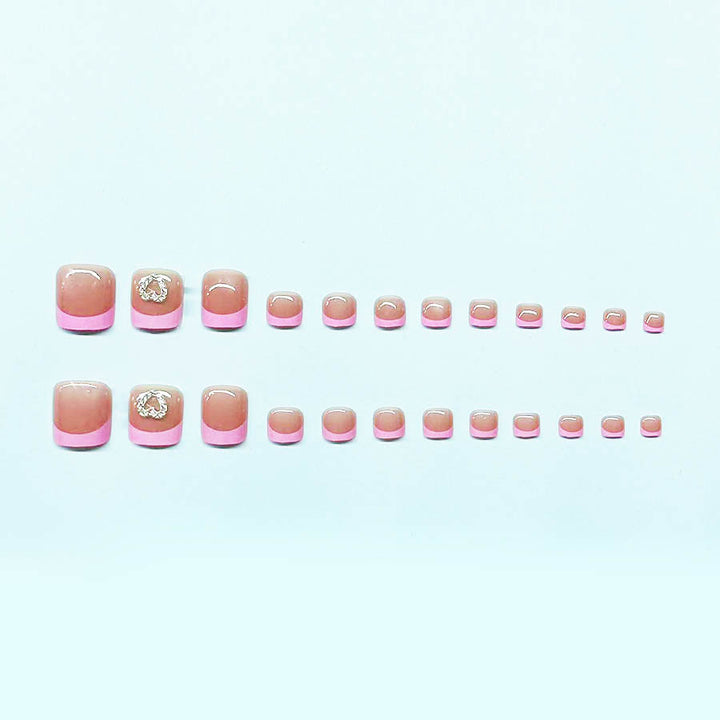 Decorative Heart-Embellished Gel Toe Nail Art Stornfield