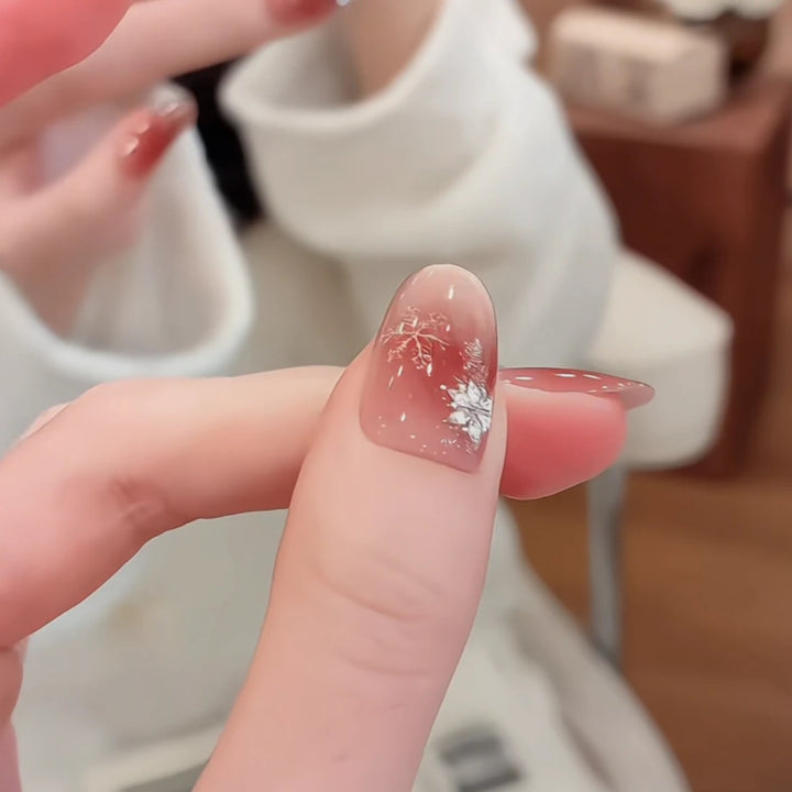 Ombre Gel Nail Extensions with Decorative Accents