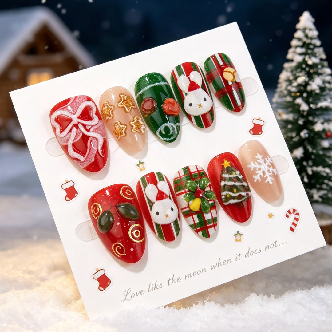 Holiday-Themed Press-On Nail Set Stornfield