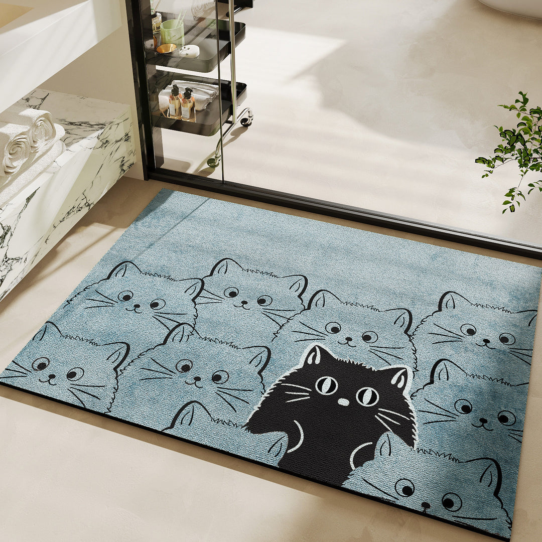 Cute Cat-Themed Bath Mat